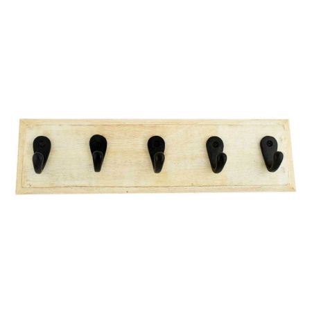 Black Iron Ivery Wooden Wall Hooks